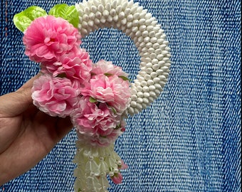 Thai Bridal Flower Garland - Handcrafted Vintage Garland for Pre-Wedding & Buddha Worship, Traditional Cultural Wedding Decor (thai malai)