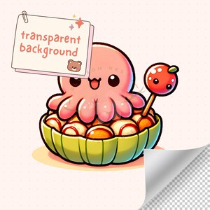 Kawaii japanese food clipart bundle, cute food PNG, printable stickers, ramen, sushi, dim sum, chibi art, commercial use, sublimation design image 2