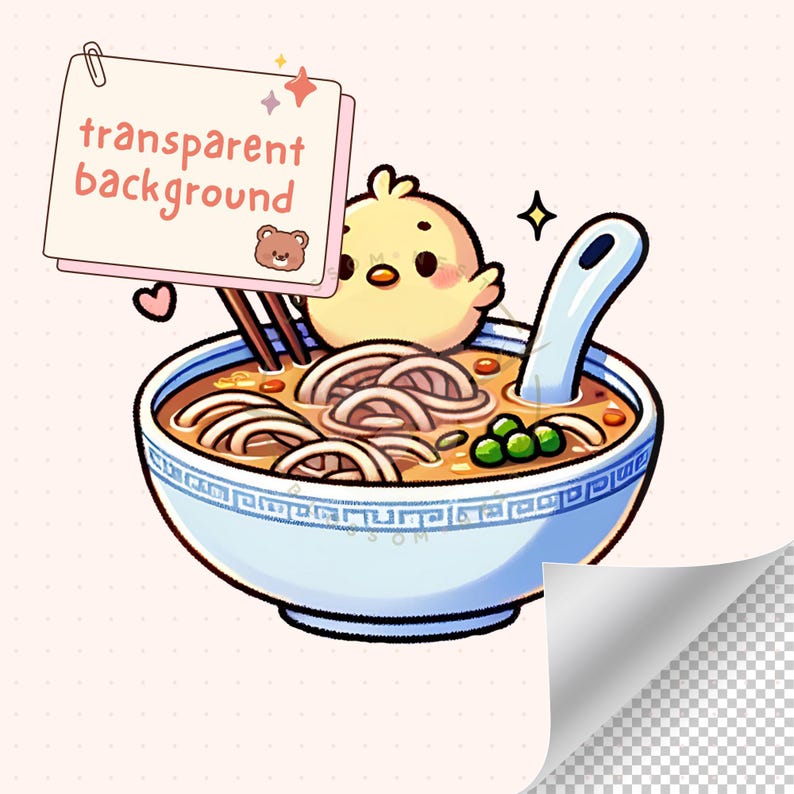Kawaii japanese food clipart bundle, cute food PNG, printable stickers, ramen, sushi, dim sum, chibi art, commercial use, sublimation design image 2