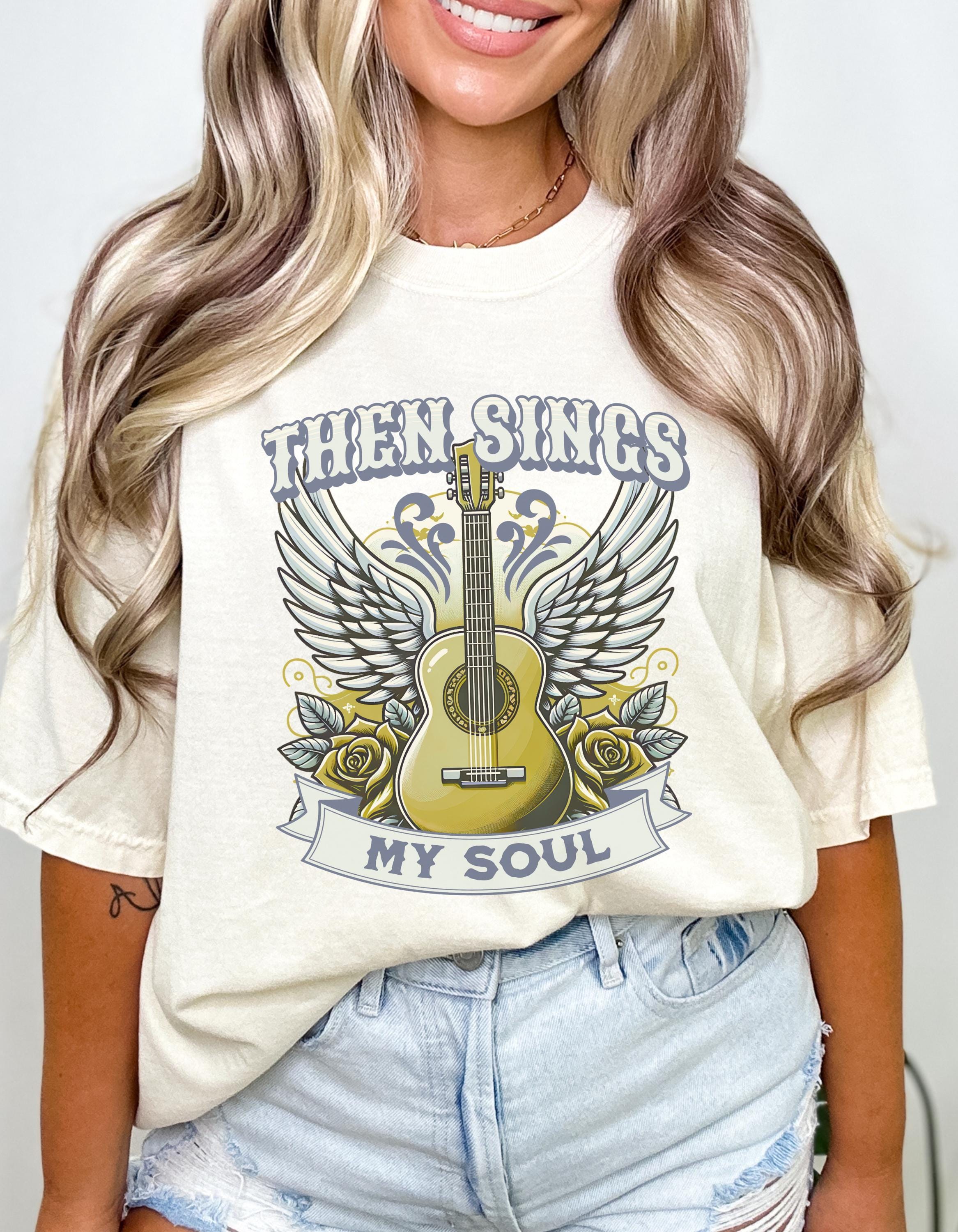 Then Sings My Soul, Comfort Colors® Tee-Shirt, How Great Thou Art, Oversized Christian Tee-Shirt, Christian Gift Shop, Bible Verse Apparel
