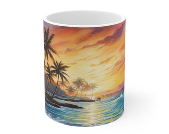 Tropical Sunset Beach Mug