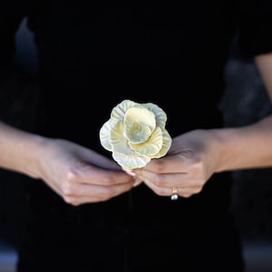 Yellow Rose - Porcelain Flower - The Shannon Single - Medium
