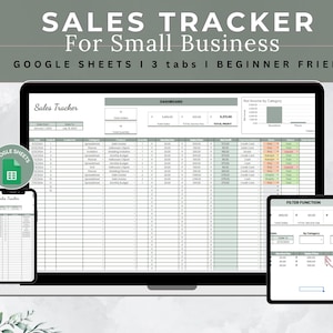 Sales Tracker Spreadsheet, Google Sheets Sales Tracker, Online Sales Dashboard, Profit tracker, Small Business Sales Report, Business