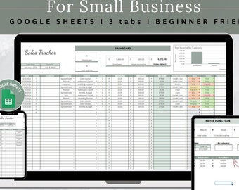 Sales Tracker Spreadsheet, Google Sheets Sales Tracker, Online Sales Dashboard, Profit tracker, Small Business Sales Report, Business