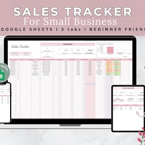 Sales Tracker Dashboard Google Sheets  Spreadsheet for Small business, Profit tracker, Online Sales , Small Business Sales report