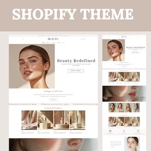 Shopify Theme Beauty, Shopify Website for Beauty Skincare, Cosmetics Shopify template, Website templates, Shopify Banners, Boutique Skincare