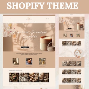 Shopify Theme for Candle, Shopify Website Template, Pink Shopify Template, Aesthetic Shopify, Shopify Store Banners, Candle Business Website