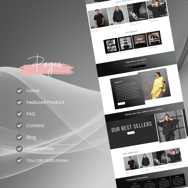 Shopify Plack Shopify Theme, Shopify Website for Boutique, Black Shopify Templates ...