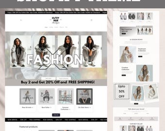 Shopify Theme, Shopify Website for Boutique, Gray Shopify Templates, Shopify Website Design, Shopify Theme, Shopify Store, PLR digital