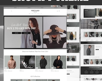 Shopify Theme, Shopify Templates for Boutique, Black Shopify Templates, Shopify Website Design, Shopify Theme, Shopify Website Fashion