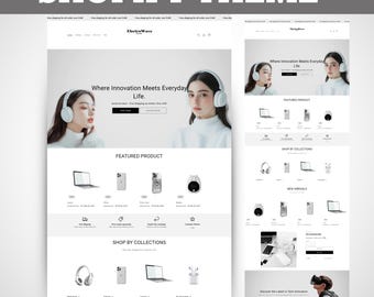 Tema de Shopify para electrónica, plantilla de Shopify para electrónica, plantilla de sitio web, banner de Shopify, tema de sitio web, tienda de electrónica, tienda de gadgets