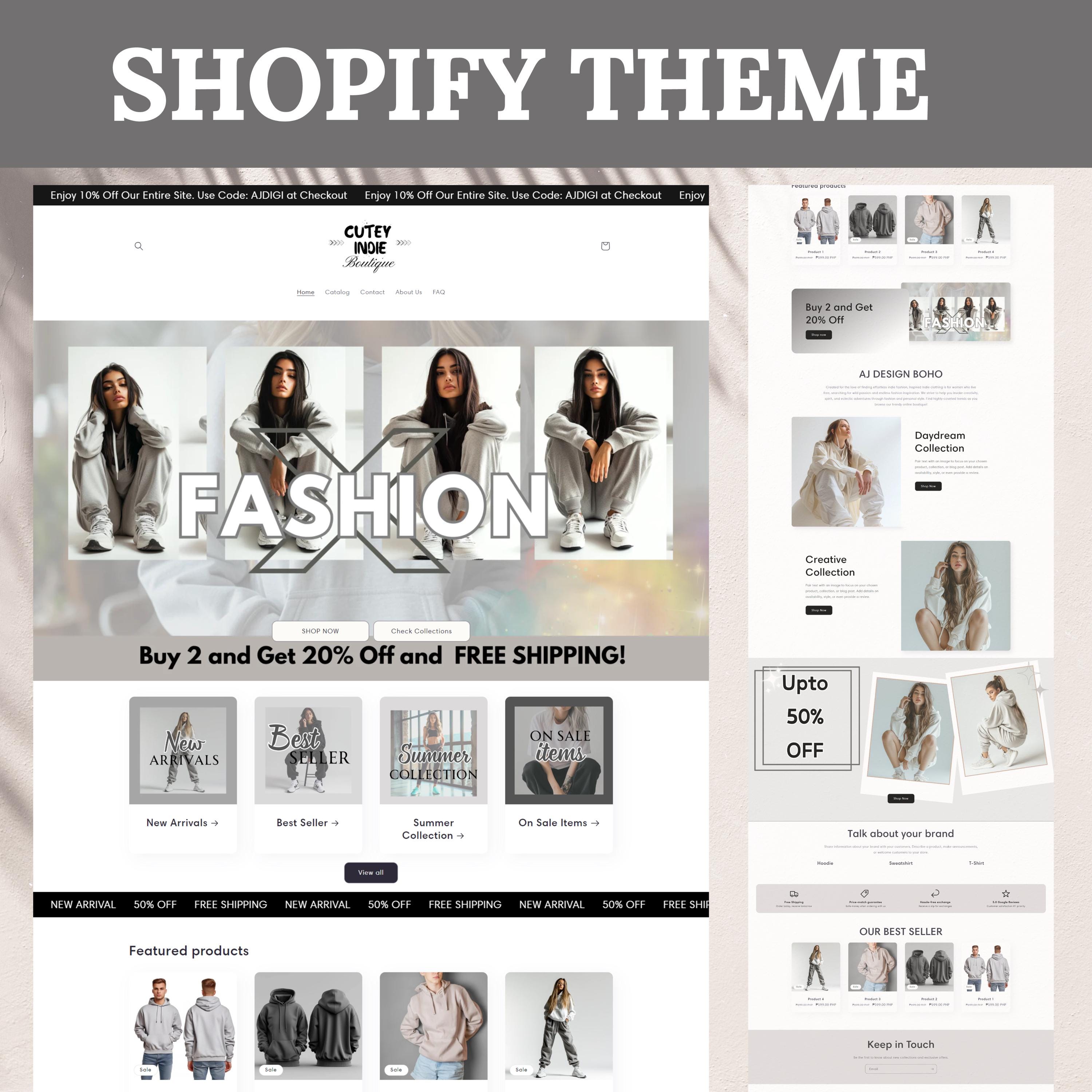 Shopify Theme Boutique, Shopify Website, Gray Shopify Templates, Shopify Website Design, Shopify Store, Shopify Banner, e commerce shop