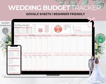 Budget Spreadsheet for Wedding, Budget Template, Wedding Planner, Google Sheets Budget, Wedding Checklist, Wedding Budget, Financial Planner