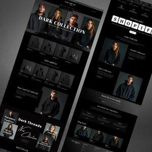 Shopify Theme Clothing, Shopify Website for Boutique, Black Shopify Templates,Website Design, Shopify Theme, Clothing website template