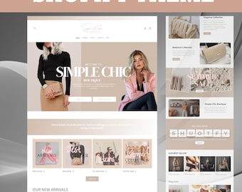 Shopkette Design, minimalistische Website Template, einzigartige Designdesign, elegante Boutique Boutique / Boutique Templates