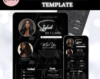 Acuity Scheduling Template, Hair Stylist Acuity Scheduling, Hair Stylist Branding, Acuity scheduling, Hair Stylist Website, Canva Template