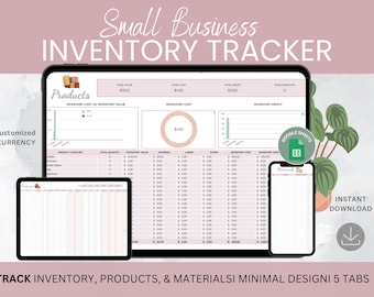 Voorraadtracker, Google Spreadsheets voor kleine bedrijven, Excel Business Inventory Tracker, Voorraadbeheer, Ordertracker, Voorraadspreadsheet