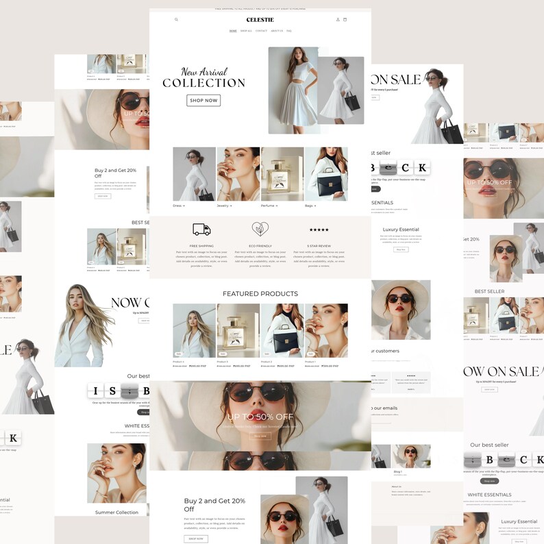 Shopify Theme, Boutique Shopify Website Store, Minimalist Shopify Template, Website Design ...