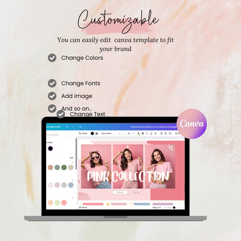Shopify Theme, Shopify Website for Boutique, Pink Shopify Templates, Shopify Website Design, Shopify Theme, Minimalist & Cute Feminine Theme