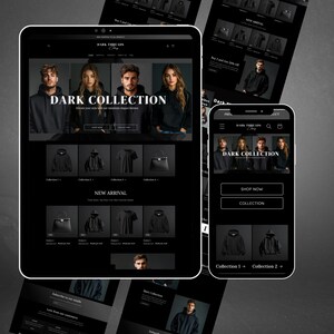 Shopify Theme Clothing, Shopify Website for Boutique, Black Shopify Templates,Website Design, Shopify Theme, Clothing website template
