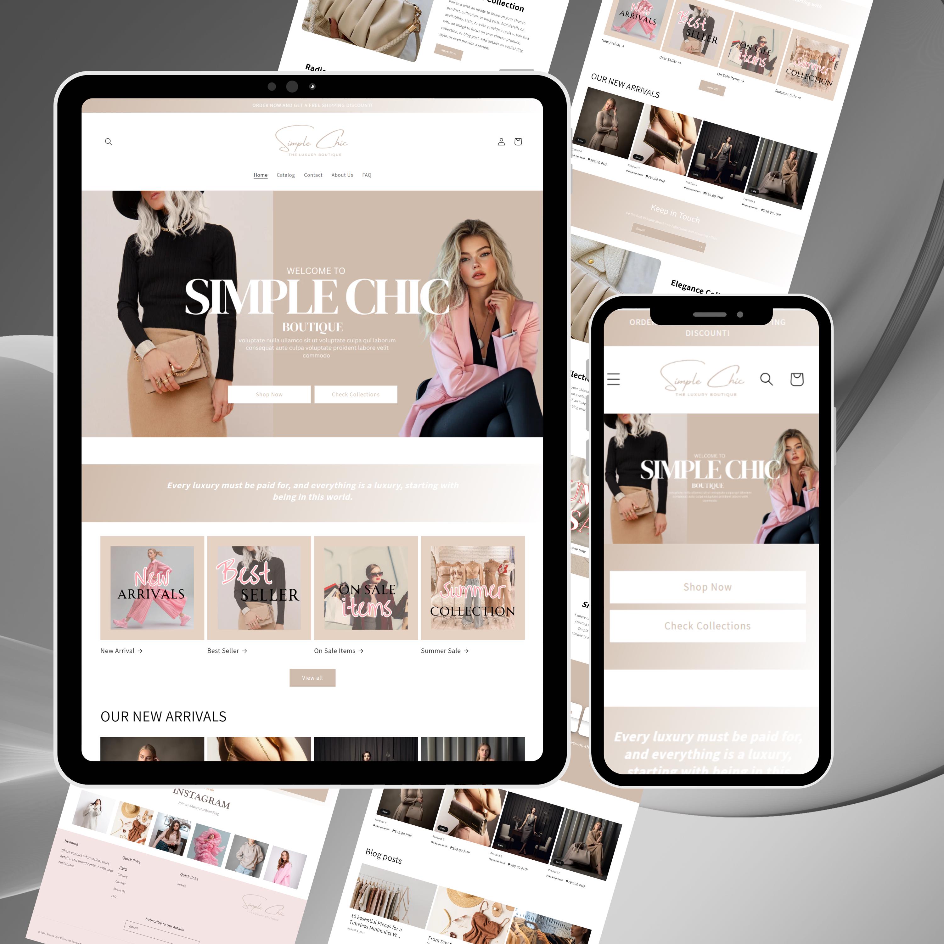 Shopify Theme - Minimalist Website Template for Boutique, Luxury ...