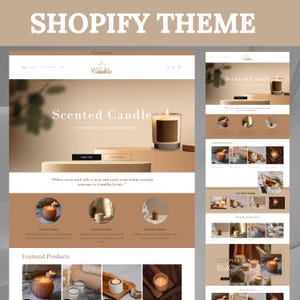 Shopify Theme for Candle, Shopify Website Template, Shopify Template, Aesthetic Shopify, Shopify Store Banners, Candle Business Website