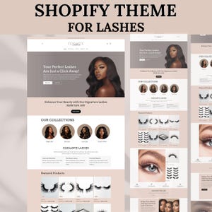 Shopify-thema, Shopify-website voor wimpers, roze Shopify-sjablonen, Shopify-websiteontwerp, Shopify Store, Shopify-banner, beautywebsite