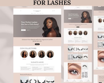 Shopify Theme, Shopify Website for Lashes, Pink Shopify Templates, Shopify Website Design, Shopify Store, Shopify Banner, Beauty website
