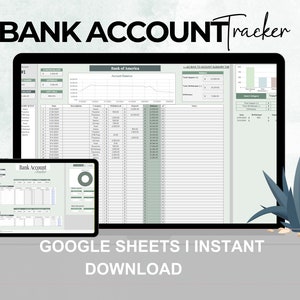Cuenta bancaria, planificador financiero de Google Sheets, seguimiento de tarjetas de crédito, plantilla de contabilidad, seguimiento de gastos, planificador de ahorros de análisis financiero