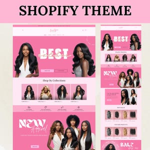 Shopify Theme Hair, Hair Shopify website template, Shopify Luxury Hair Design, Shopify Theme for Wigs, Shopify Theme for Hair Extensions