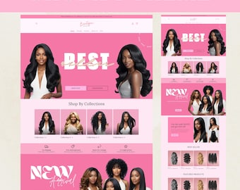Shopify Theme Hair, Hair Shopify website template, Shopify Luxury Hair Design, Shopify Theme for Wigs, Shopify Theme for Hair Extensions