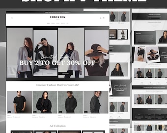 Shopify Theme, Shopify Website for Boutique, Black Shopify Templates, Shopify Website Design, Shopify Theme, Shopify Templates Boutique