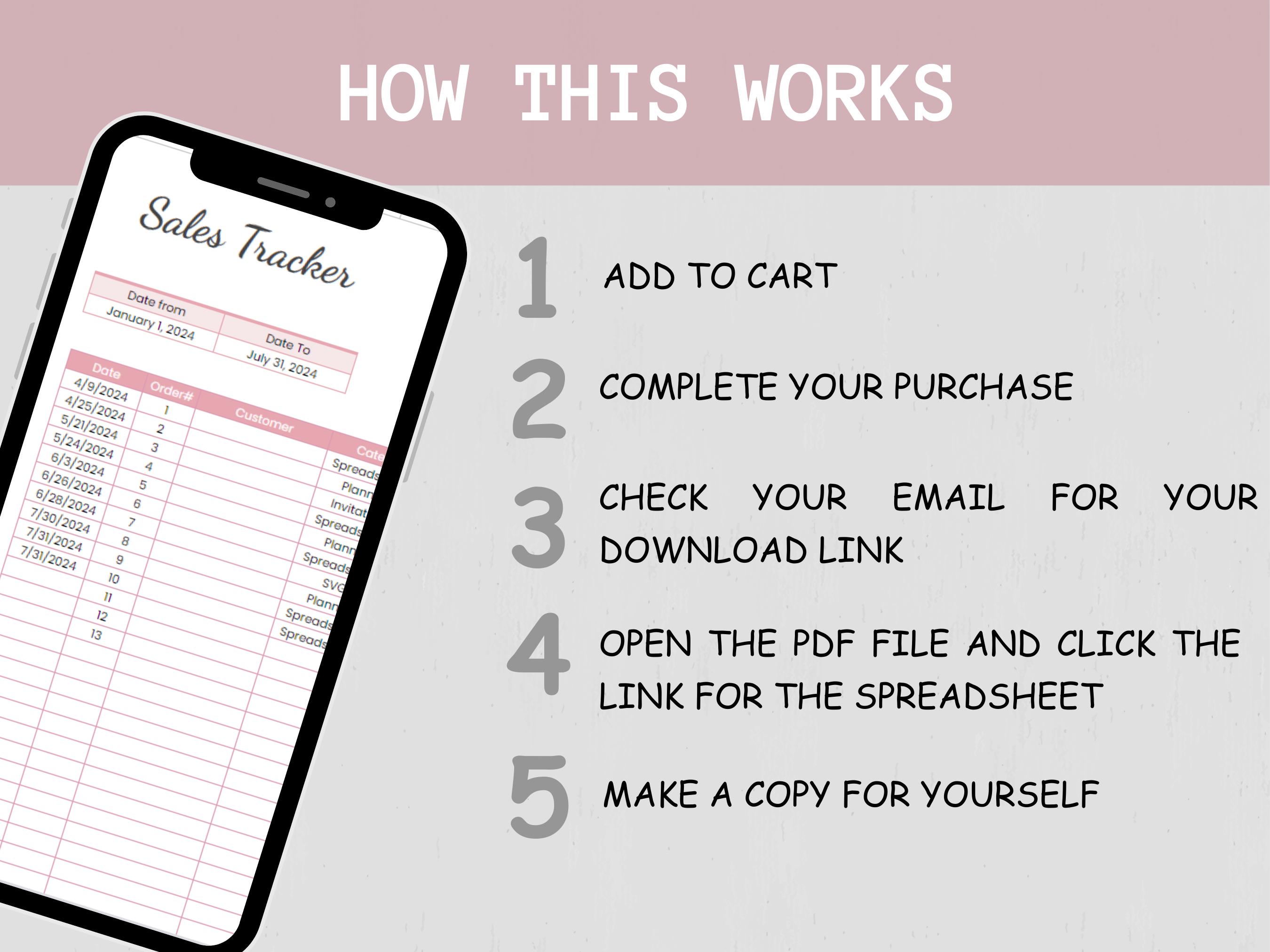 Sales Tracker Dashboard Google Sheets Spreadsheet for Small Business ...