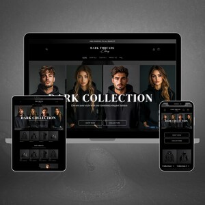 Shopify Theme Clothing, Shopify Website for Boutique, Black Shopify Templates,Website Design, Shopify Theme, Clothing website template