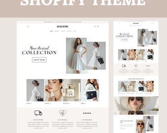 Shopify Theme Boutique, Shopify Website Store, Minimalist Shopify Template, Website Design, Shopify Banners, Clothing Shopify website