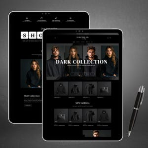 Shopify Theme Clothing, Shopify Website for Boutique, Black Shopify Templates,Website Design, Shopify Theme, Clothing website template