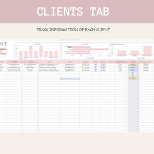 Client Tracker Spreadsheet, Small Business Template, Client Planner ...