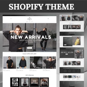 Shopkette Theme, Shopilly Website für Boutique, schwarz Shopvorlagen, Shopkette Website-Design, Shopkette Theme, Shopkette für Kleidung, Mode