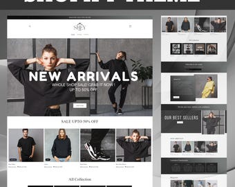 Shopify Theme, Shopify Website for Boutique, Black Shopify Templates, Shopify Website Design, Shopify Theme, Shopify for Clothing, Fashion