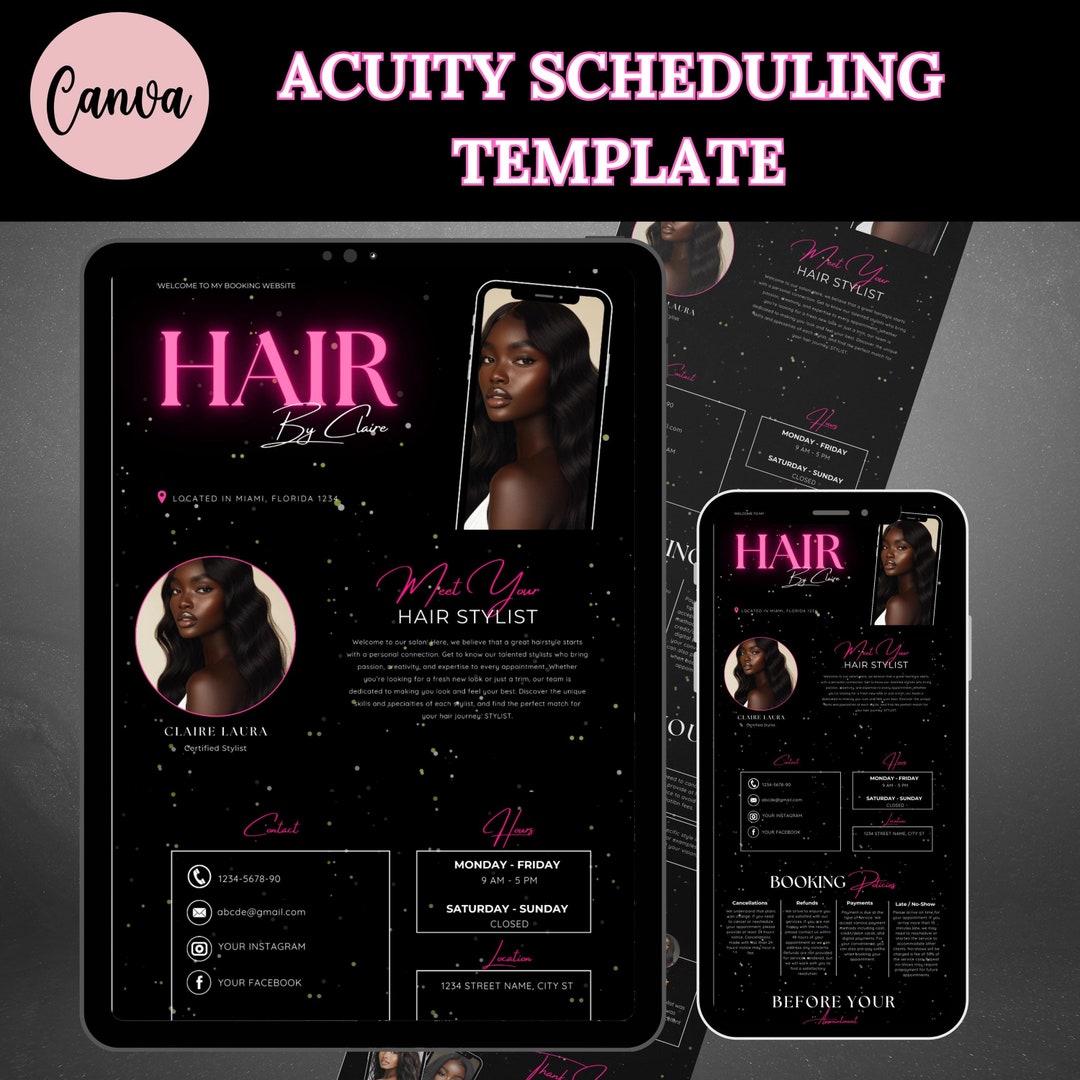 Acuity Scheduling Template Hair Stylist, Hair Stylist Branding, Acuity ...