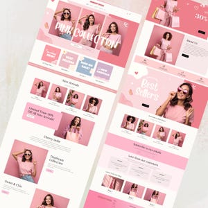 Shopify Theme, Shopify Website for Boutique, Pink Shopify Templates, Shopify Website Design, Shopify Theme, Minimalist & Cute Feminine Theme