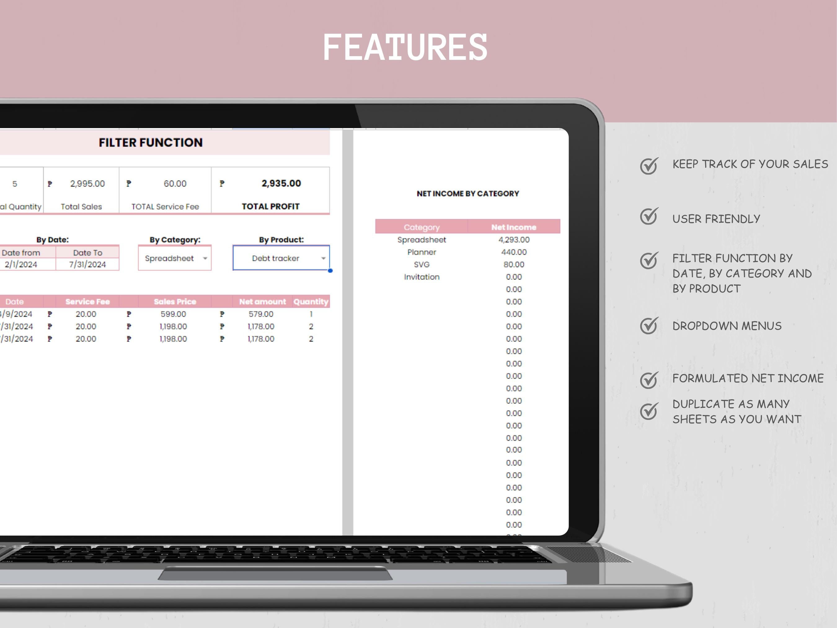 Sales Tracker Dashboard Google Sheets Spreadsheet for Small Business ...
