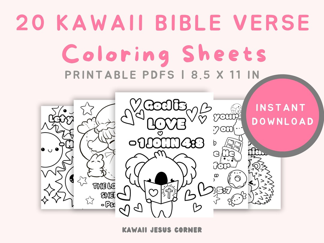 20 Kawaii Bible Coloring Pages for Kids Printable Scripture Coloring ...