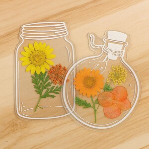 20 Stück Transparente Getrocknete Blumen Lesezeichen DIY Handgemachte Lesezeichen Glas Aufkleber Blume Seite Clips Keine Blume Schreibwaren