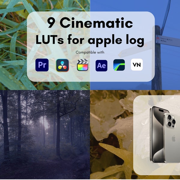 Immerse Yourself in Cinematic Excellence: 9 LUTs Tailored for iPhone 15 Pro's Log Format