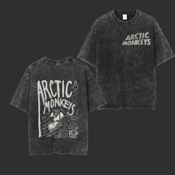Arctic Monkeys Retro Acid Washed Tee, Vintage Tee