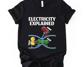 Camiseta "La electricidad explicada", camiseta científica divertida, camiseta gráfica de física para nerds