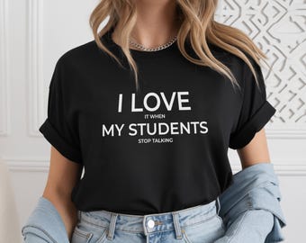 Camiseta divertida para profesores, camiseta con humor para el aula, camiseta minimalista para profesores, camiseta unisex con estampado escolar.