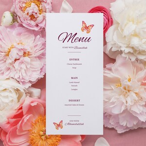 Editable Iftar Dinner Menu Card, Instant Download Template, Ramadan Night, Iftar Party, Butterfly Modern , Digital Evite, Customisable