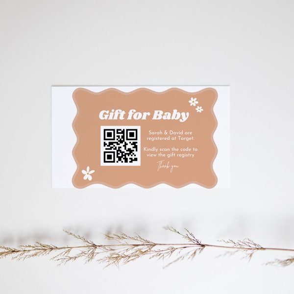 Printable Baby Shower Qr Code Gift Registry Card, Matching items, How To Create A Qr Code Guide Included, Instant Download